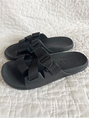 Chaco Chillios Slide Women 9 Black Slip On Sandal Summer Shoe Support Adjustable